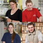 Vier Personen im Arbeitsleben als Bild-Collage 