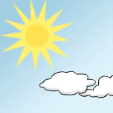 Sonne und zwei Wolken