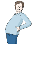 Ein Mann hat Rückenschmerzen