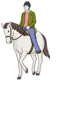 Ein Mann sitzt auf einem Pferd