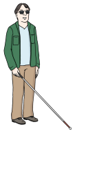 Mann mit Sehbehinderung